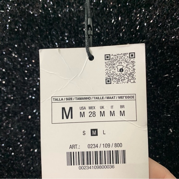 ZARA OPEN BACK KNIT TINSEL DRESS size M NWT - Picture 10 of 13